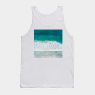 Blue Ocean Waves And Yellow Sand Tank Top